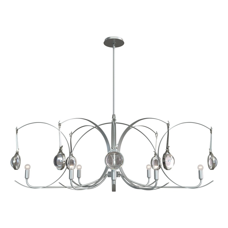 Optic 8-Light Oval Pendant Vintage Platinum Sterling
