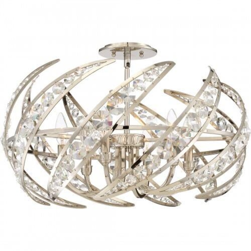 Quoizel PCCN2824PK Crescent Pendant polishednickel 6lts Pendant