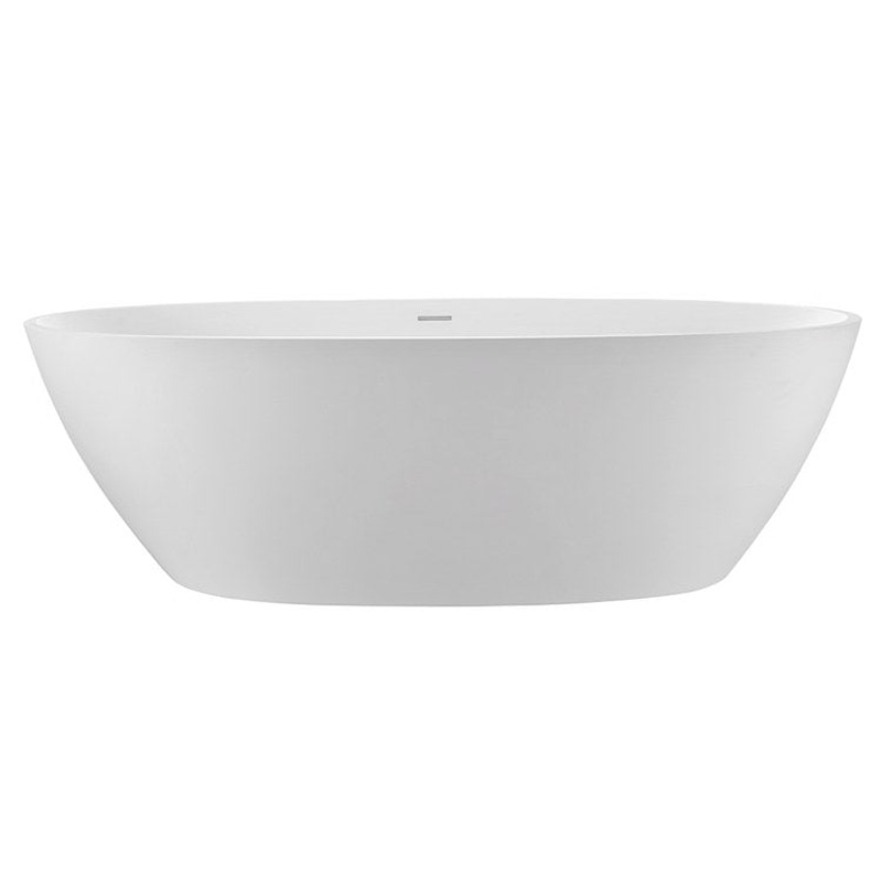 Soaking Tub Alissa 62 x 32 Inch Freestanding/Undermount Center White Matte Sculpturestone 74 Gallons 19 Inch