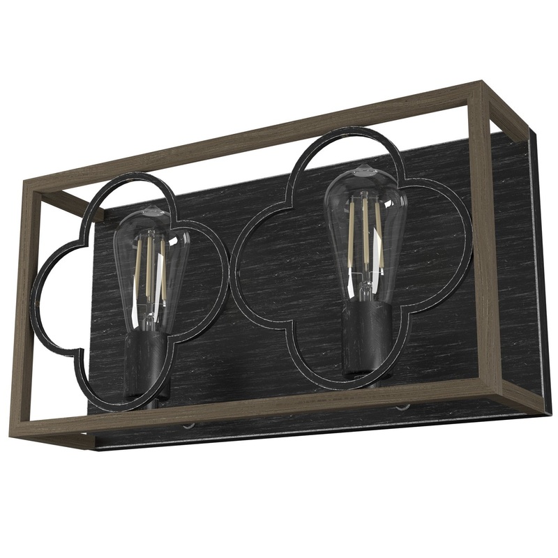 Two Light Vanity from the Gablecrest Collection in French Oak Finish by Hunter