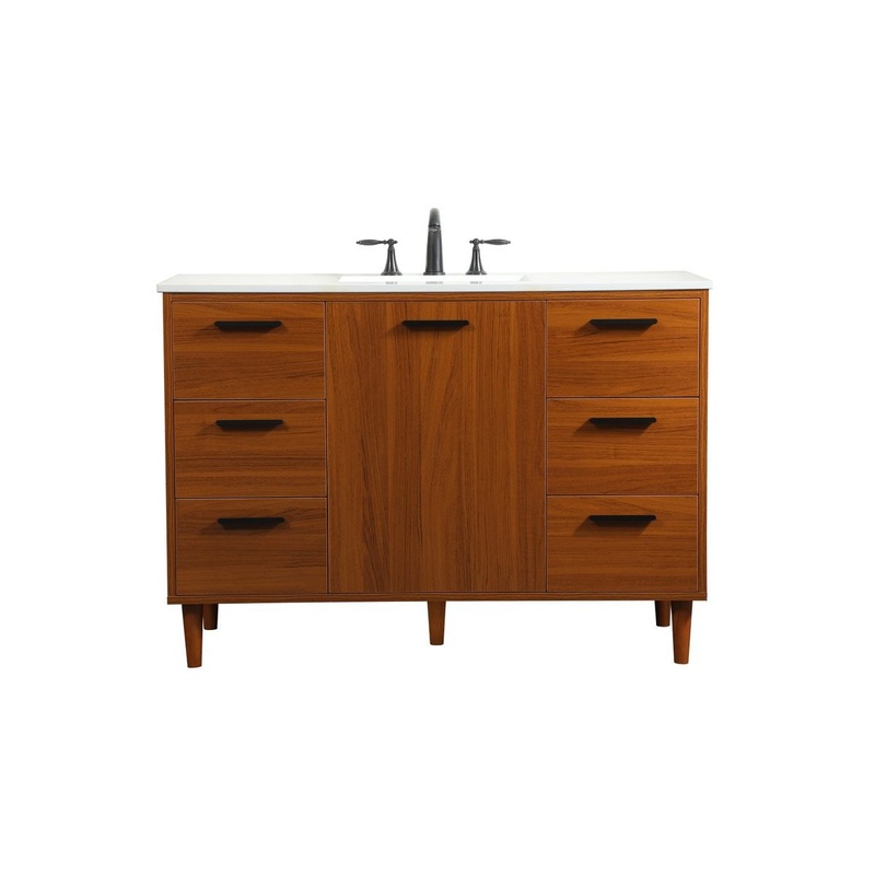 Vanity Sink Set from the Baldwin Collection in Teak Finish by Elegant Lighting