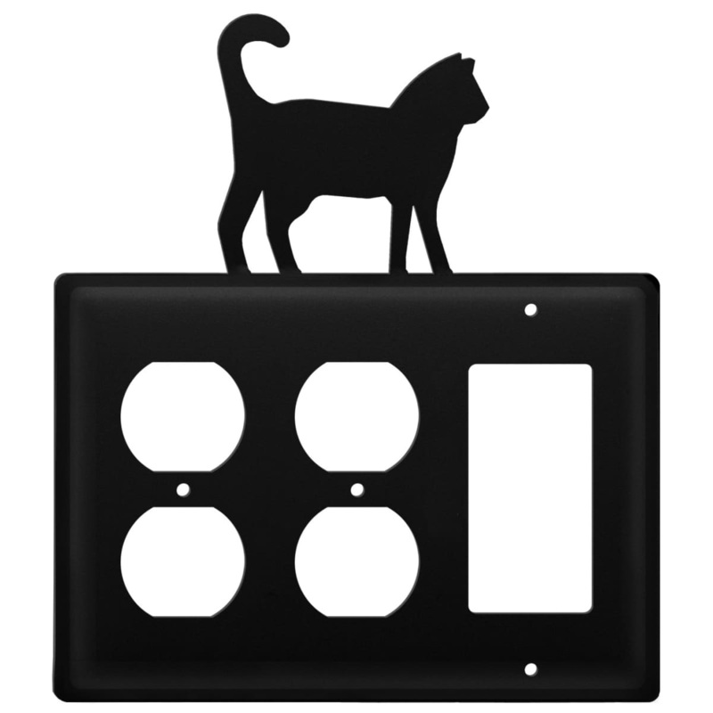 Village Wrought Iron EOOG-6 Triple Cat Double Outlet and Single GFI Cover CUSTOM Product