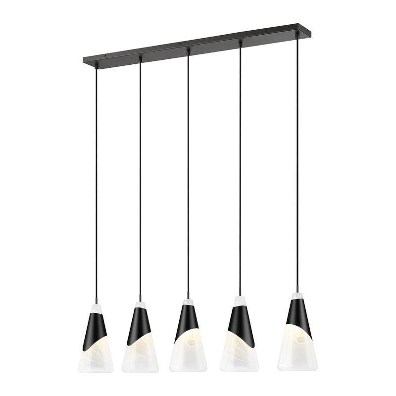 Aimie 5-Light Linear Chandelier Matte Black