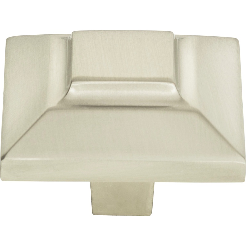 Atlas Homewares Trocadero Large Square Knob 1 1/2 Inch Brushed Nickel