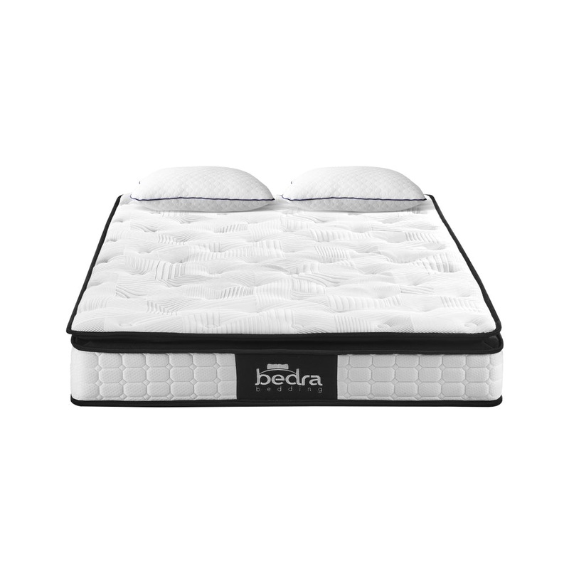 Bedra Queen Mattress 22CM Cool Gel Foam Bonnell Spring with Pillows