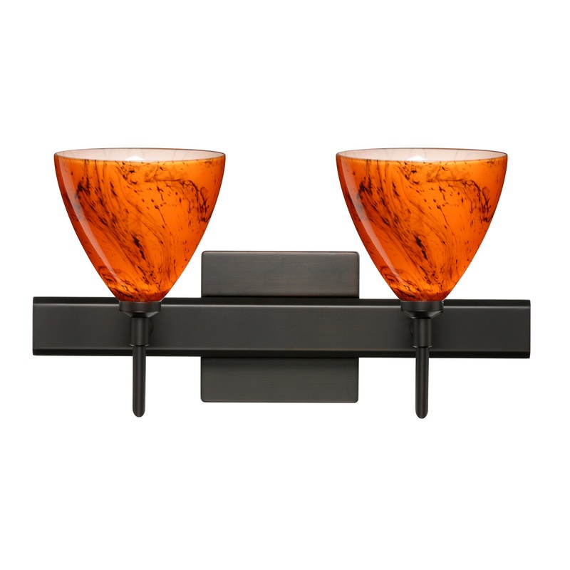 Besa 2SW-1779HB-BR-SQ Mia Two Light Wall Sconce Bronze