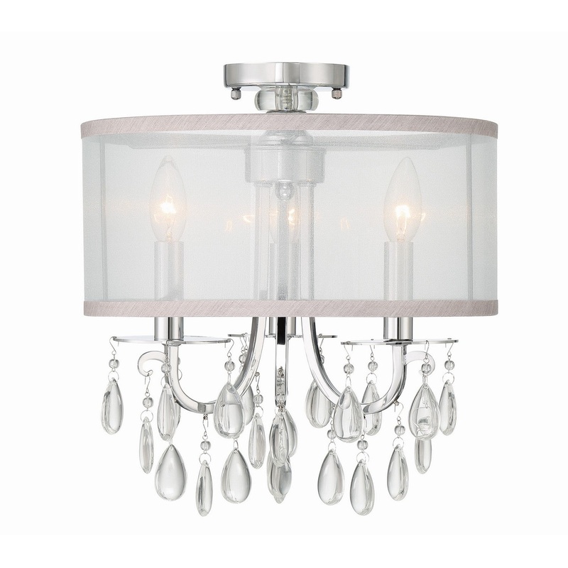 Crystorama 5623-CH_CEILING Hampton Three Light Semi Flush Mount Polished Chrome