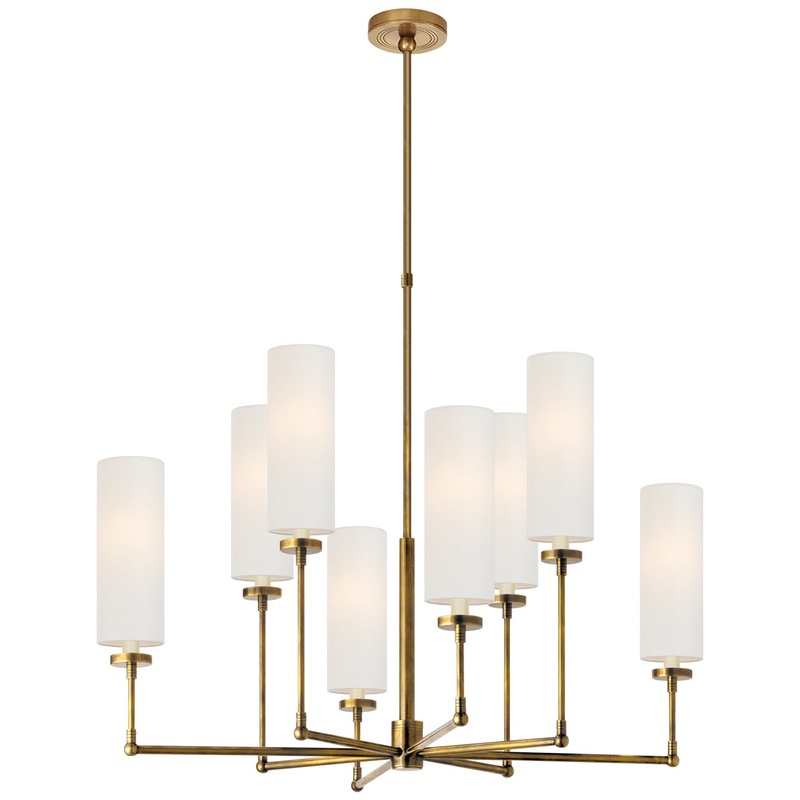 Eight Light Chandelier from the Ziyi Collection in Hand-Rubbed Antique Brass Finish by Visual Comfort Signature