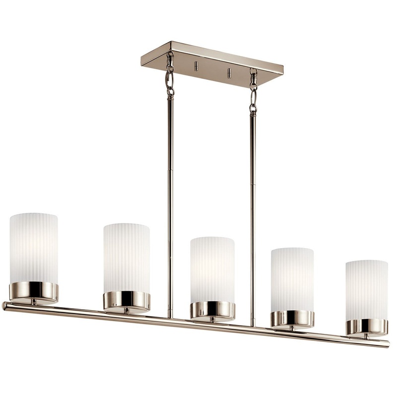 Five Light Linear Chandelier from the Ciona Collection in Polished Nickel Finish by Kichler
