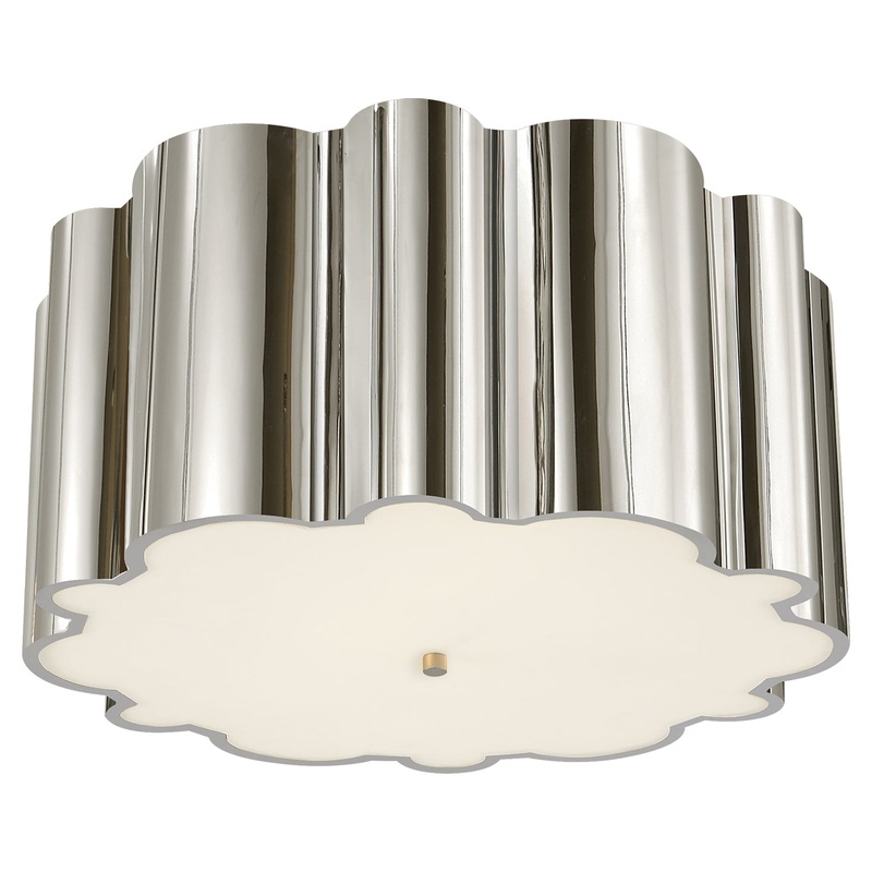 Four Light Flush Mount from the Markos Collection in Polished Nickel Finish by Visual Comfort Signature