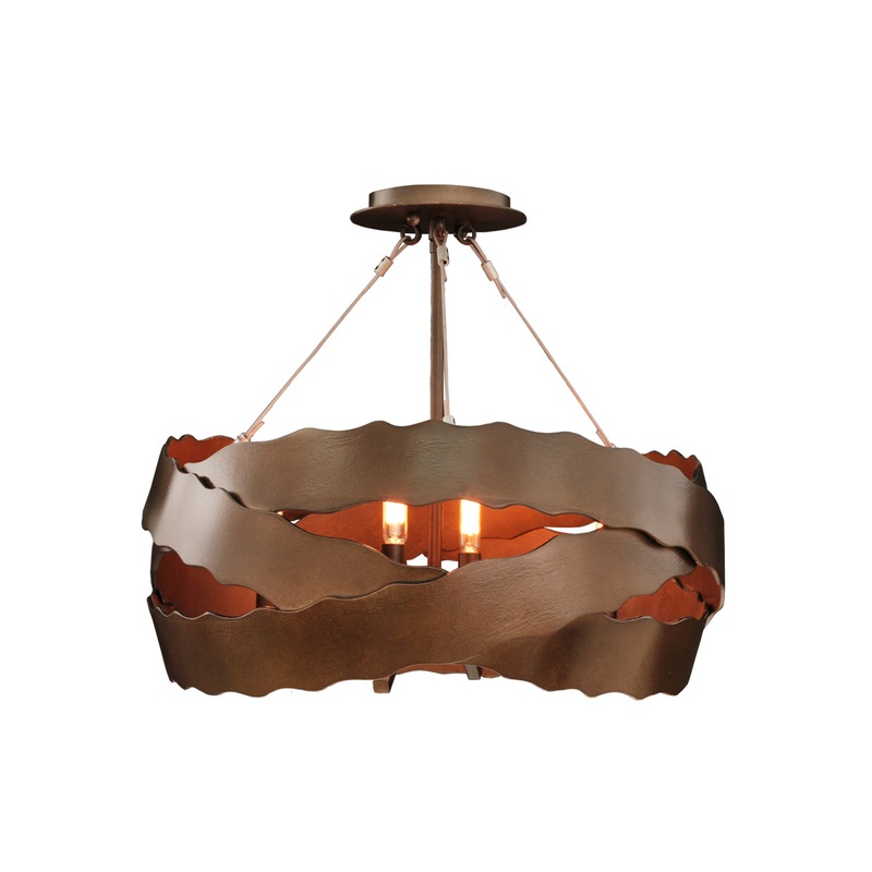 Four Light Semi Flush Mount from the Fulton Collection in Brownstone Finish by Kalco