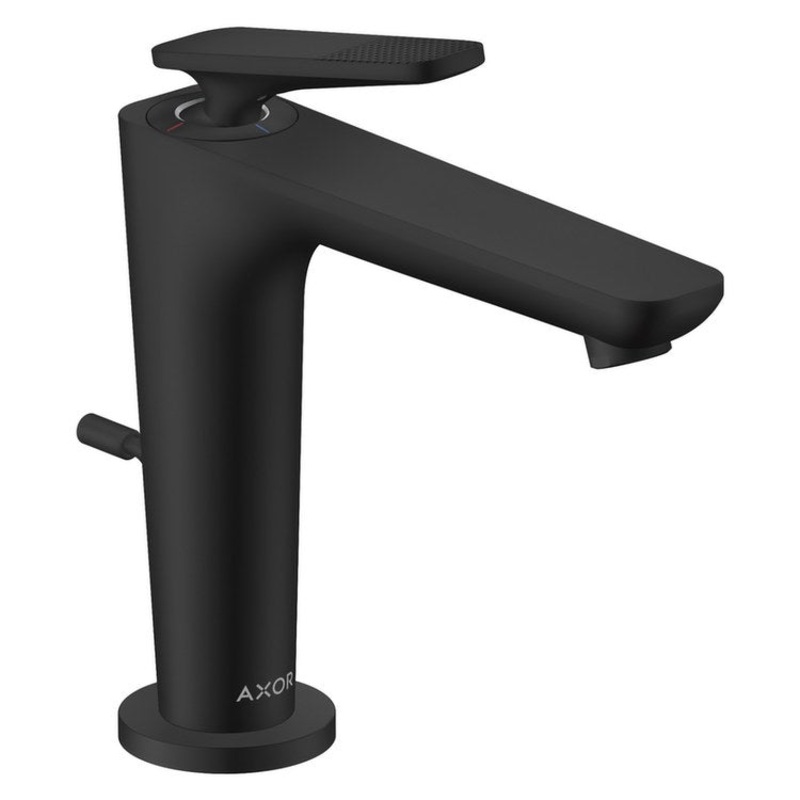 Lavatory Faucet Citterio C 125 1 Lever Cubic Cut ADA WaterSense Matte Black 1.2 Gallons per Minute Deck Mount Pop-Up 1 Hole CoolStart EcoRight AirPower Comfort Zone