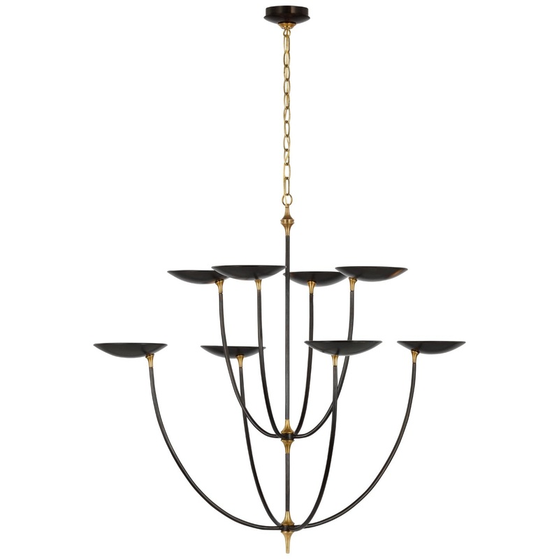 LED Chandelier from the Keira Collection in Bronze And Hand-Rubbed Antique Brass Finish by Visual Comfort Signature