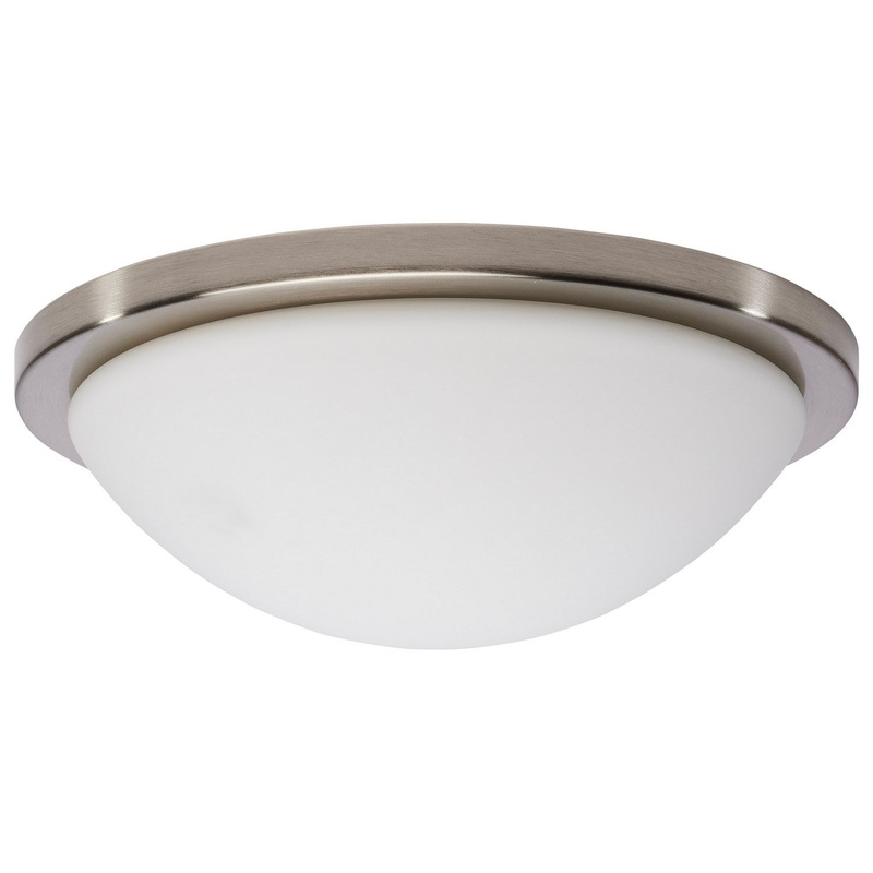 LED Flush Mount from the Button Collection in Brushed Nickel Finish by Nuvo Lighting