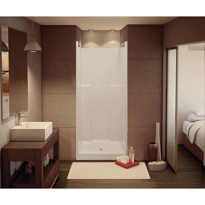 MAAX 102613-000-002-000 US36 36 x 36 AcrylX Alcove Center Drain One-Piece Shower in White