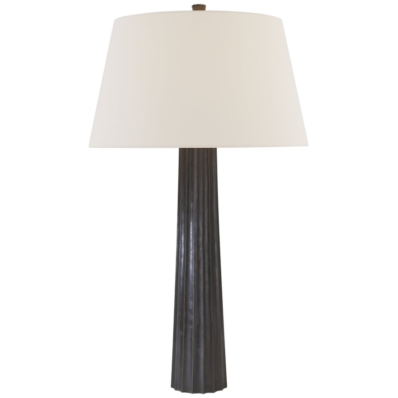 One Light Table Lamp from the Fluted Spire Collection in Aged Iron Finish by Visual Comfort Signature