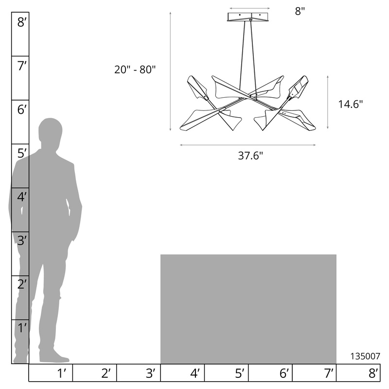 Plume 8-Light LED Pendant White Soft Gold