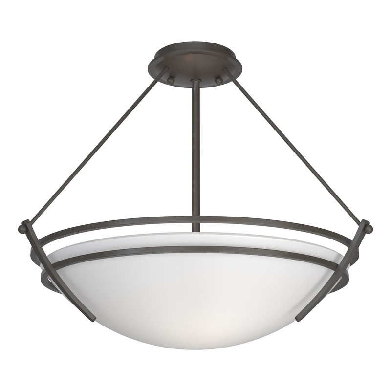 Presidio Tryne Semi-Flush Dark Smoke Opal Glass (GG)