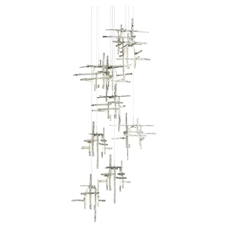 Tura 9-Light Frosted Glass Pendant Sterling