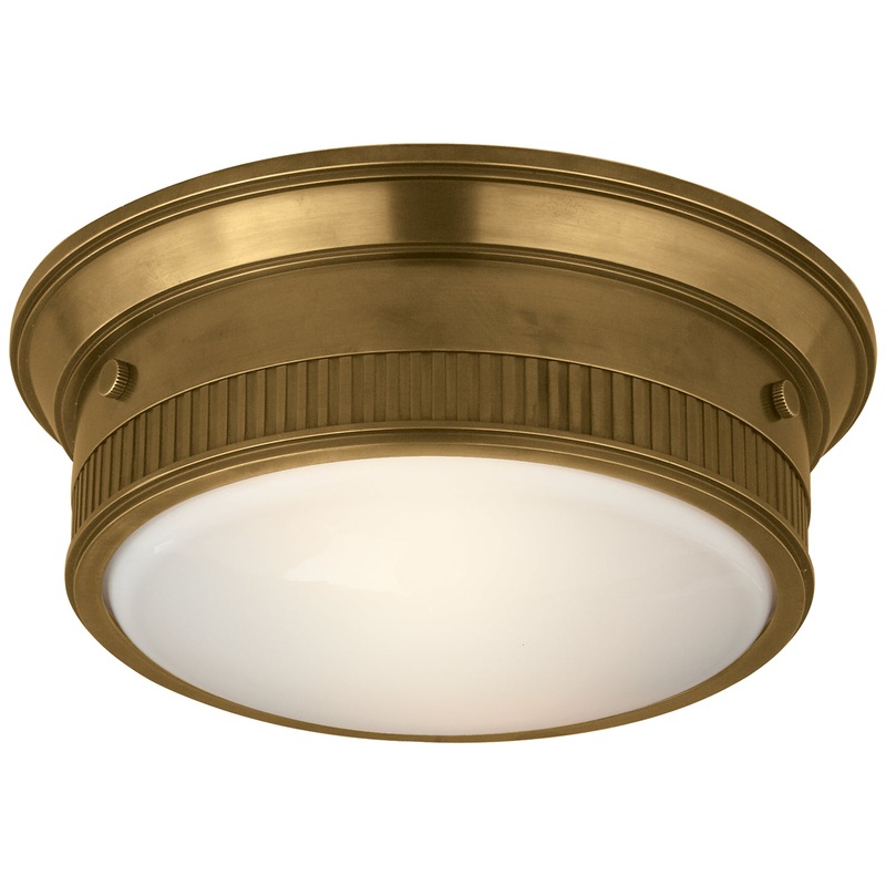 Two Light Flush Mount from the Calliope Bath Collection in Hand-Rubbed Antique Brass Finish by Visual Comfort Signature