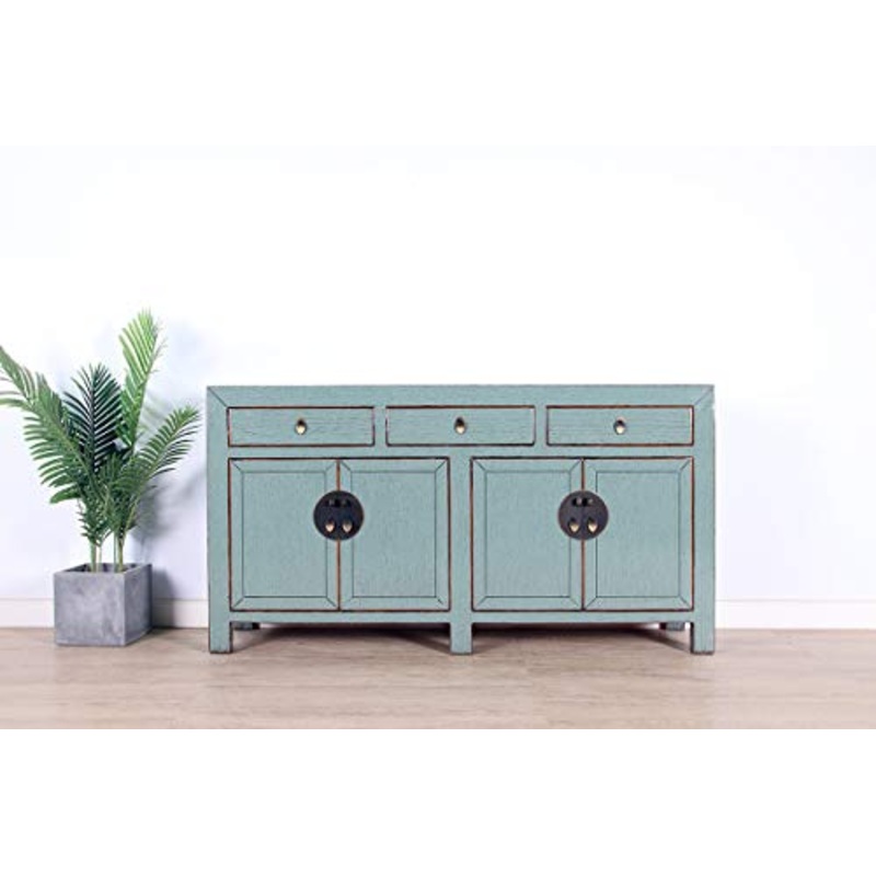 Yajutang – Cassettiera cinese con 4 ante e 3 cassetti, colore: Grigio