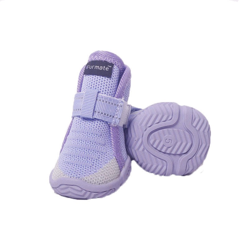 1# Purple Breathable Woven Dog Shoes for Small to Medium Dogs – Non-Slip, Durable, Anti-Dirty Paw Protectors