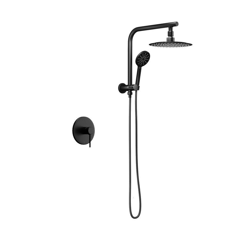 10″ Rain Shower Head Set with Mixer Round 3-Mode Black