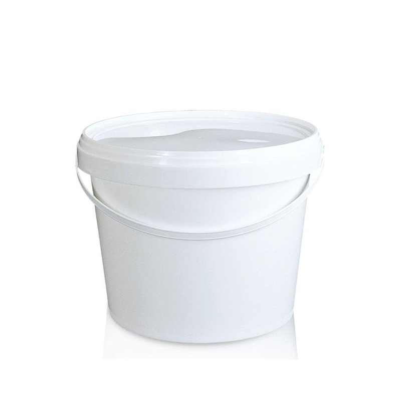 Bulk 10x 5L Plastic Buckets + Lids – Empty White With Handle – Large Food Pail