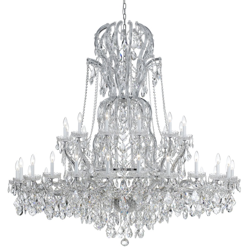 Crystorama 4460-CH-CL-S Maria Theresa 37 Light Chandelier Polished Chrome