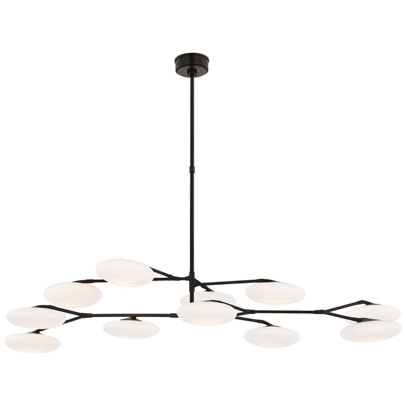 LED Chandelier from the Brindille Collection in Gun Metal Finish by Visual Comfort Signature