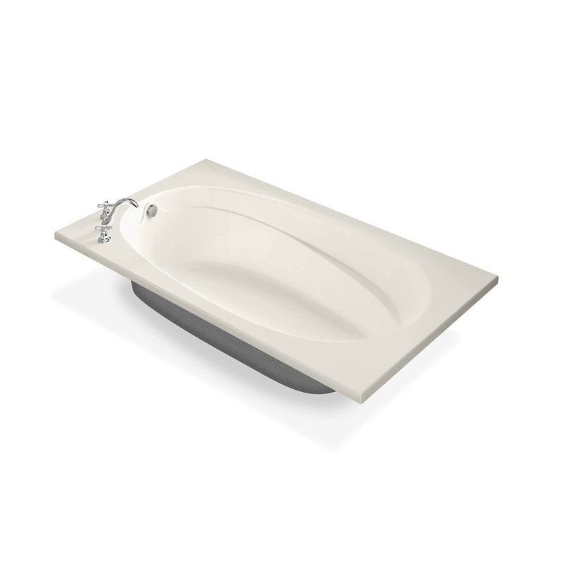MAAX 100106-097-007 Talisman 71 x 42 Acrylic Drop-in End Drain Combined Whirlpool & Aeroeffect Bathtub in Biscuit