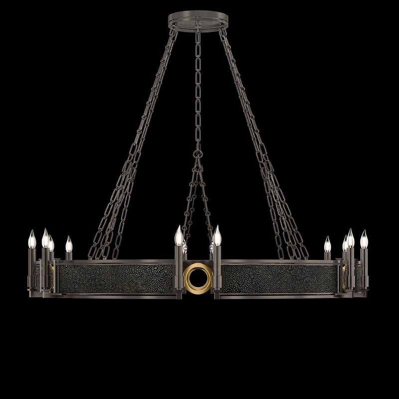 Mirage 49.75″W Round Chandelier Midnight Steel/Brass/Black Knight