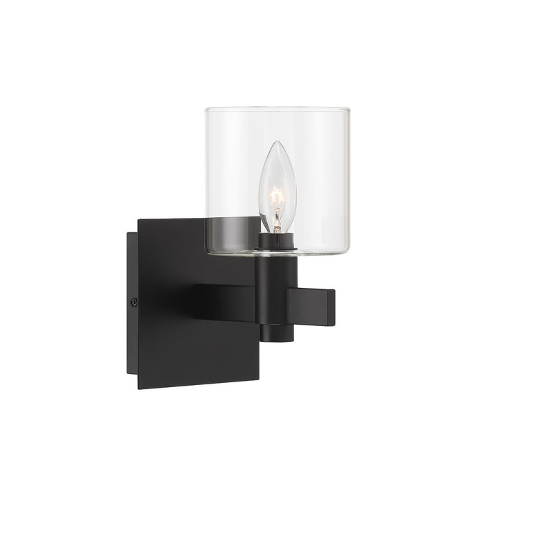 One Light Wall Mount from the Decato Collection in Black Finish by Eurofase