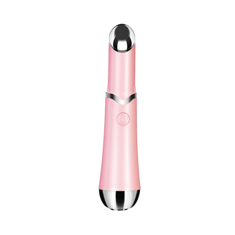 Pink Sonic Eye & Lip Massager with Red & Blue Light Therapy – Heated Vibrating Wand for Puffiness and Wrinkles