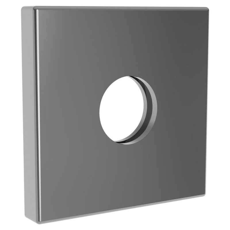 Shower Arm Flange Square Midnight Chrome 2-1/2 Inch Brass with O-Ring Retainer