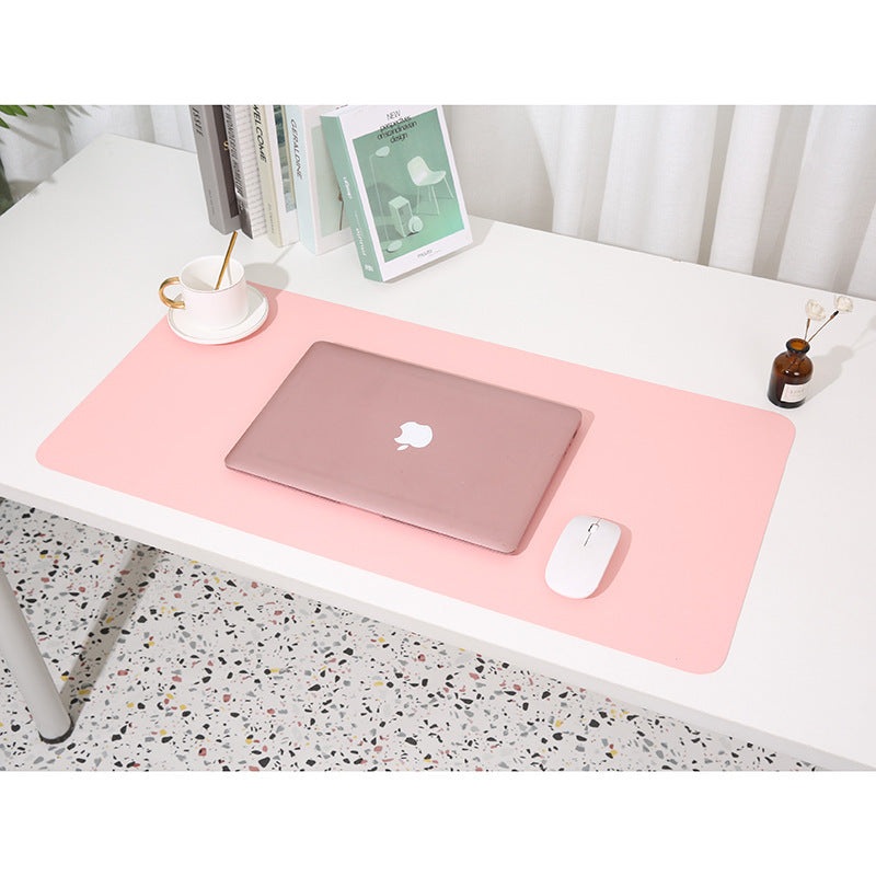 Smoky pink/light blue Extra-Large Leather Table Mat for Study & Work – Pad for Students & Office Use (100x50cm)