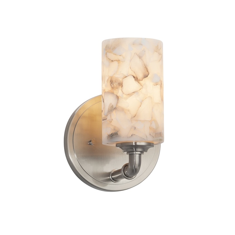 Wall Sconce from the Alabaster Rocks! Collection in Brushed Nickel Finish by Justice Designs