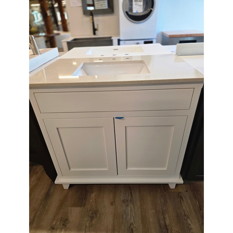 36″ White Versiniti Vanity with Quartz Top