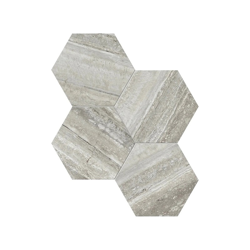 6″ Hexagon La Marca Travertino Honed & Rectified Porcelain Mosaic – 1 Sheet = .797 ” Instrata