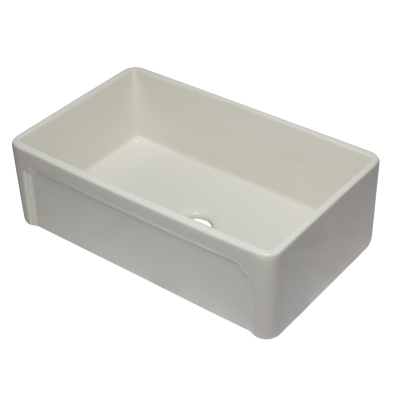 ALFI brand AB3320SB-B 33 inch Biscuit Reversible Single Fireclay Farmhouse Kitchen Sink