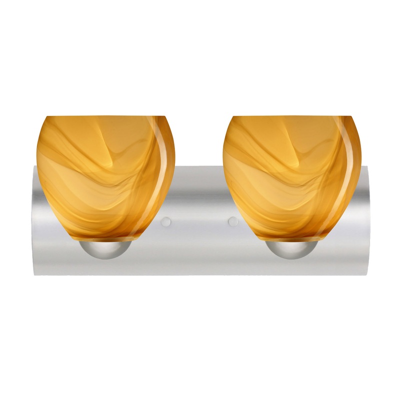 Besa 2WZ-4122HN-LED-SN Bolla Two Light Wall Sconce Satin Nickel