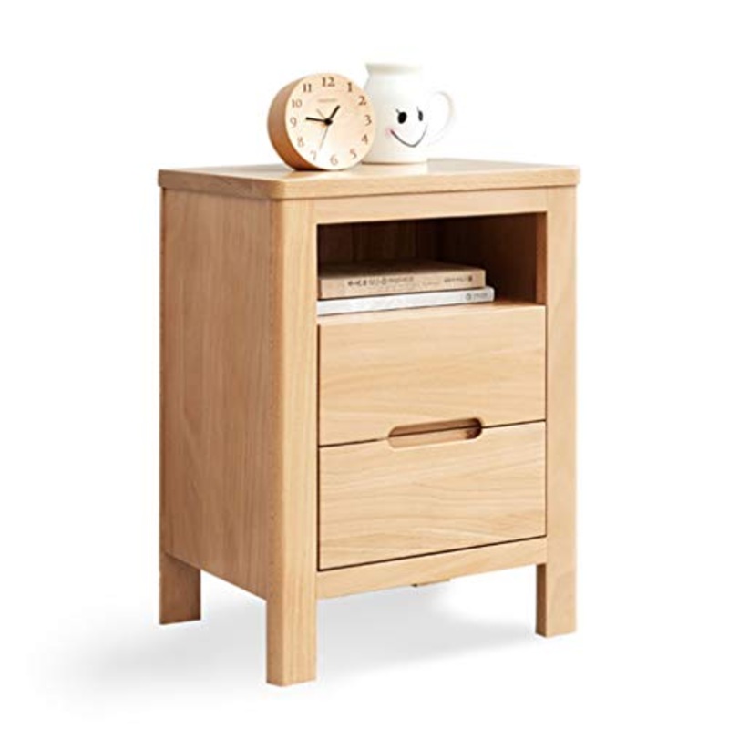 Com e cassettiere Comodino Comodino in Legno massello armadietto per Camera da Letto Semplice Armadio di classificazione Due cassetti Camera da Letto (Color : Wood Color, Size : 40 * 30 * 55cm)