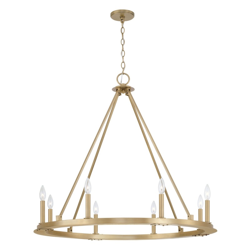 Eight Light Chandelier from the Pearson Collection in Aged Brass Finish by Capital Lighting