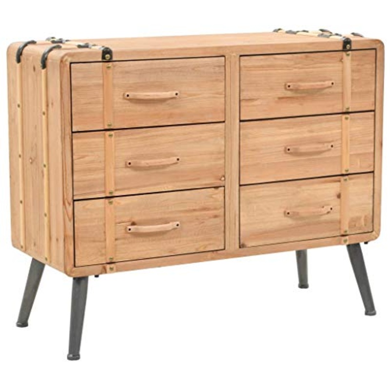 FAMIROSA Cassettiera in Legno Massello di Abete 91x35x73 cm