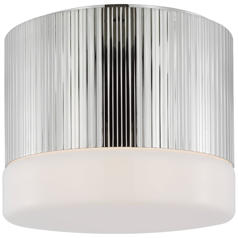 LED Flush Mount from the Ace Collection in Polished Nickel Finish by Visual Comfort Signature