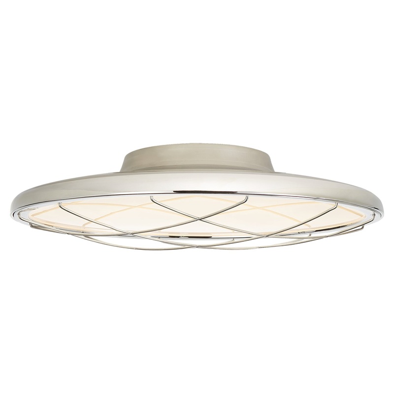 LED Flush Mount from the Dot Collection in Polished Nickel Finish by Visual Comfort Signature