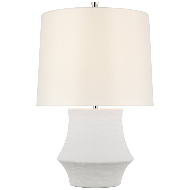 LED Table Lamp from the Lakmos Collection in Plaster White Finish by Visual Comfort Signature
