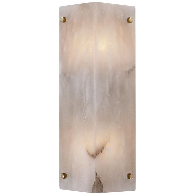 LED Wall Sconce from the Clayton Collection in Alabster and Hand-Rubbed Antique Brass Finish by Visual Comfort Signature