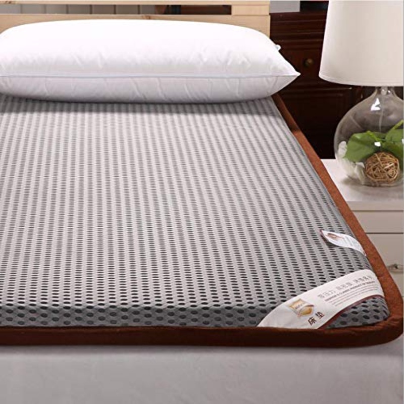 Nileco Materasso Pad Full Size,traspirabilit Materasso Futon per La Casa,dormitorio Studentesco Morbido Giapponese Tatami Stuoie Coprimaterasso Trapuntato Addensare-Grigio Gemello