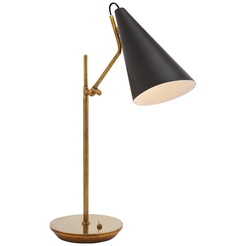 One Light Table Lamp from the Clemente Collection in Brass With Black Finish by Visual Comfort Signature